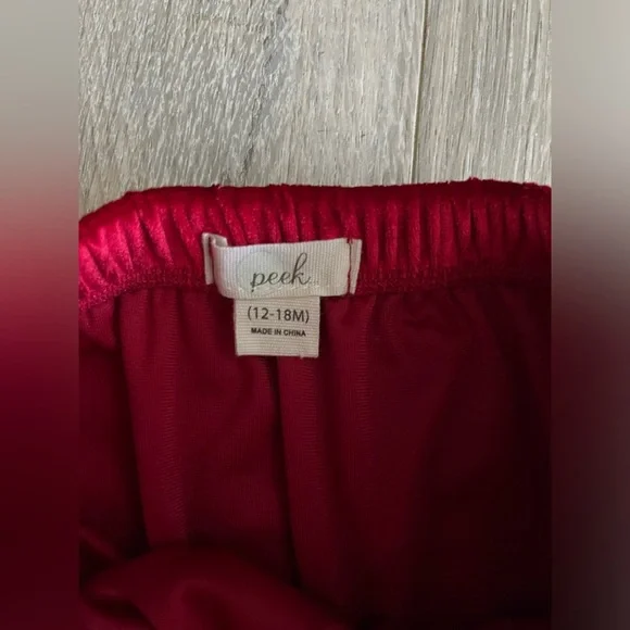 Peek Baby Red Velour Pants - Size 12-18 months - Picture 2 of 5